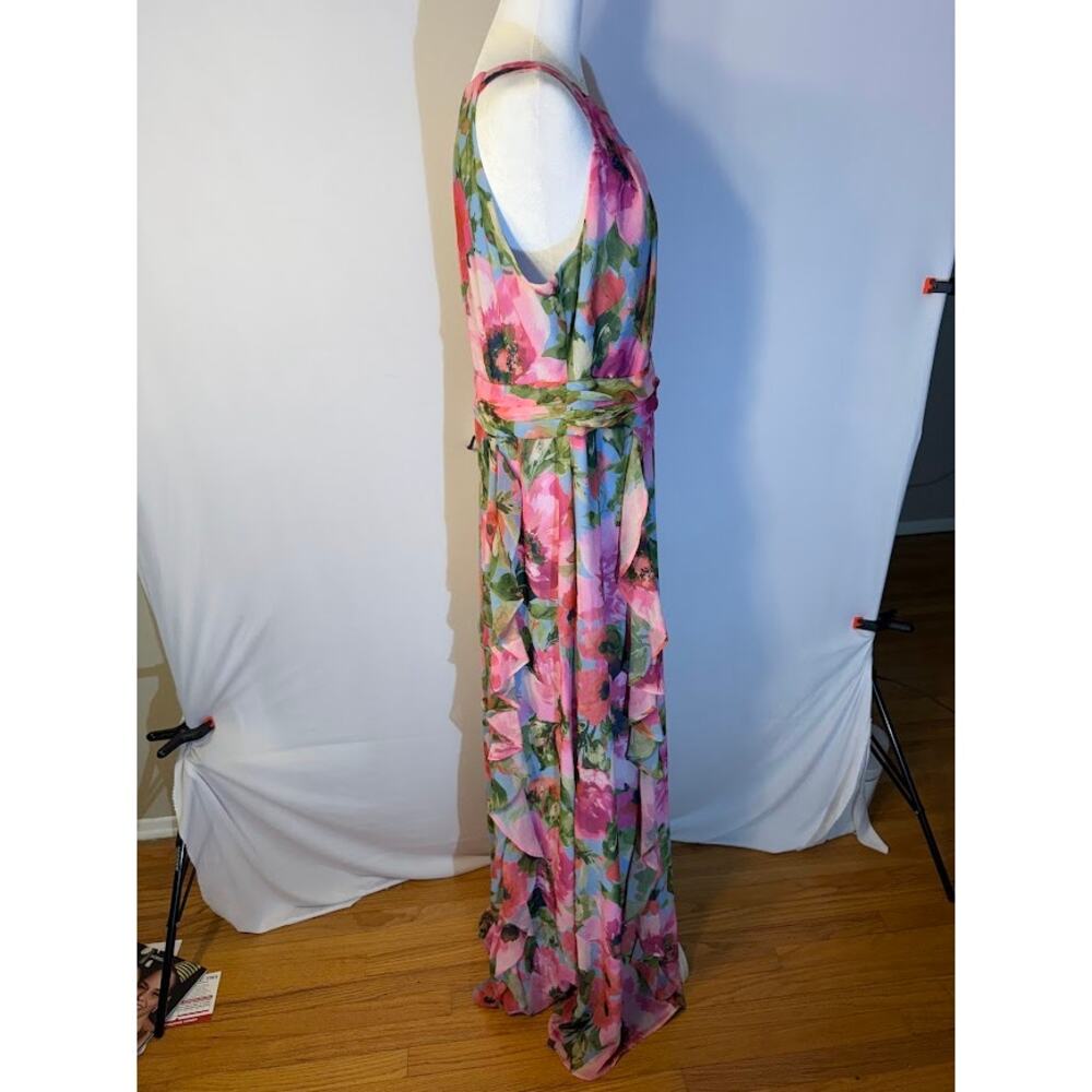 XSCAPE Plus Size Ruffled Off-The-Shou Pine 14W - Picture 3 of 5
